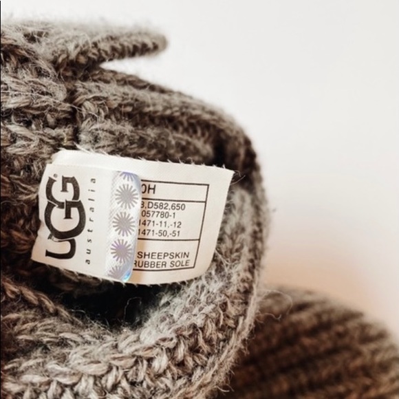 UGG Grey/Gray Cardy Knit Boot 7 - Picture 7 of 8